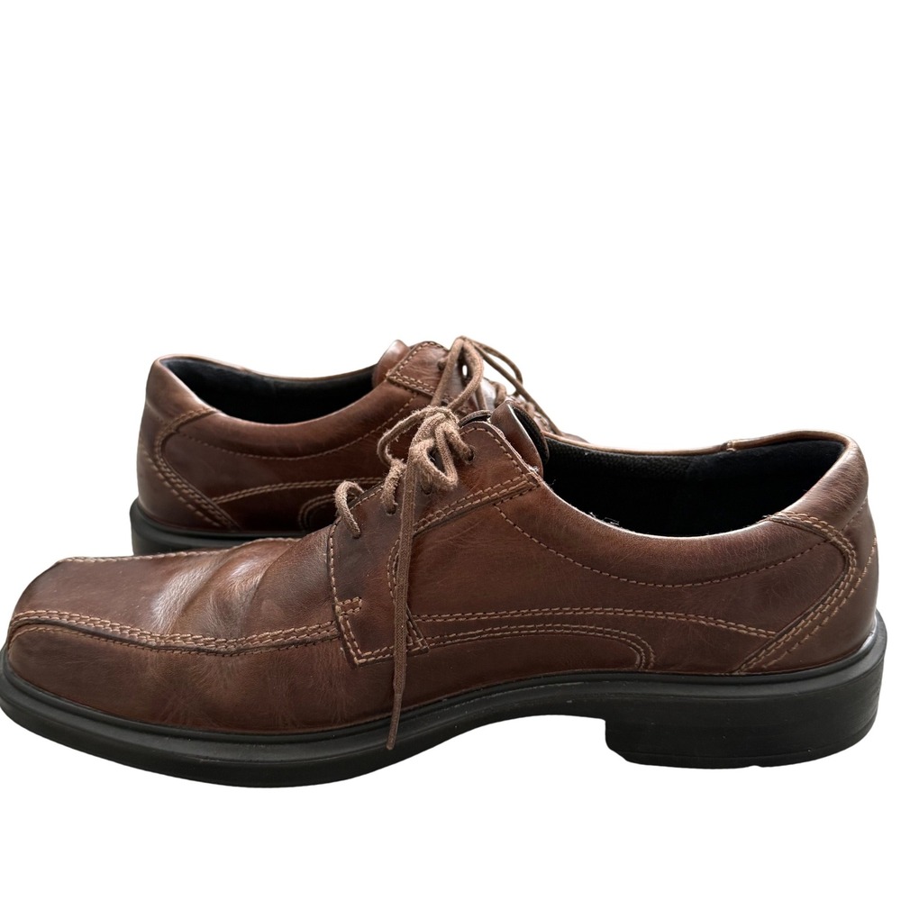 ECCO Men's Brown Leather Dress Shoes Size 44‎ | US 10.5 Comfort Work Oxford - Picture 5 of 9